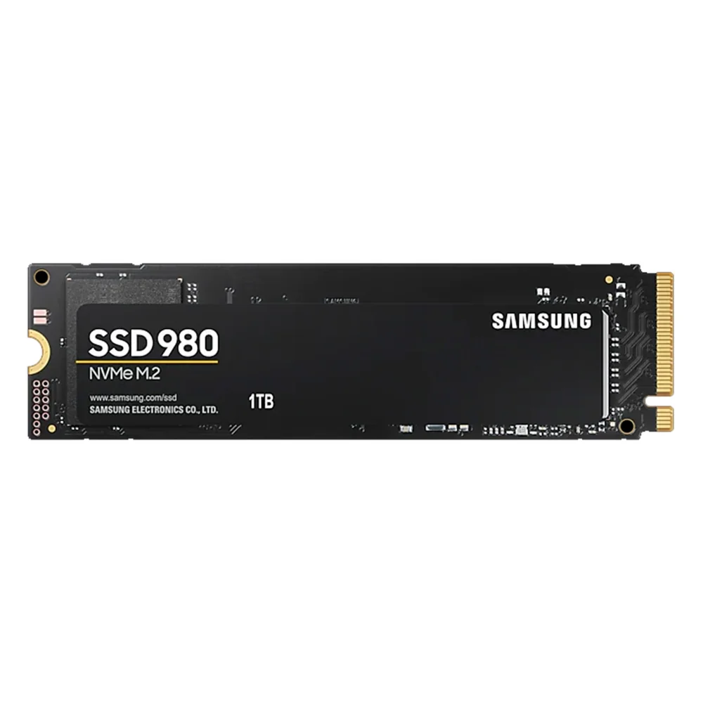 Samsung 980 (MZ-V8V1T0BW) 1TB NVMe SSD, M.2 Interface, PCIe Gen3, 2280, Read 3500MB/s, Write 3000MB/s, 5 Year Warranty