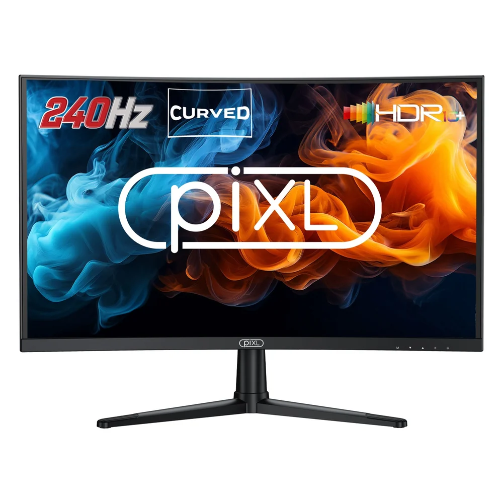 piXL PX27CC301B 27 Inch 240Hz HDR 10+ Full HD Curved Gaming Monitor with 1920 x 1080 Resolution, 1ms Response Time, HDR 10+, DisplayPort, HDMI & VESA Mount