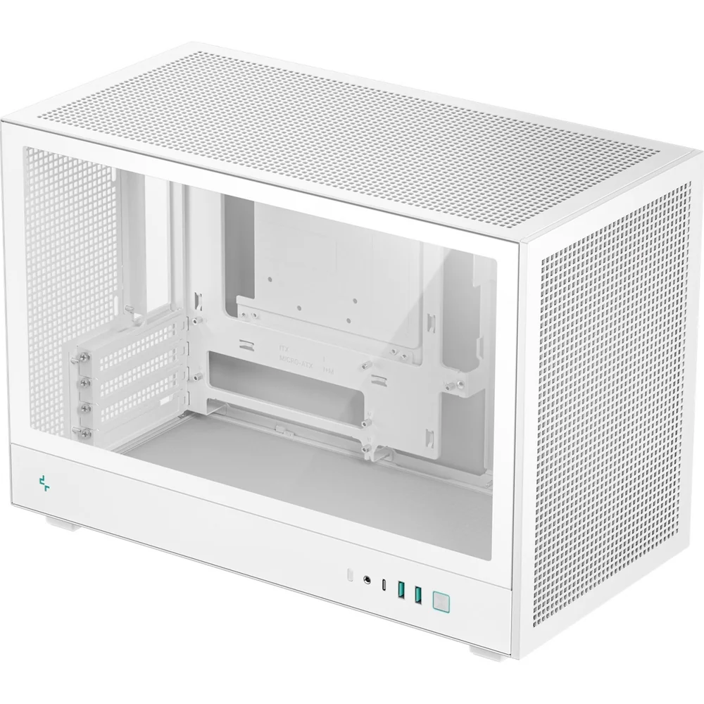DeepCool CH260 White Micro-ATX Case, High-Airflow Compact PC Case with Tempered Glass Panel, USB-C Port, Supports 360mm Radiator, ATX PSU, Black